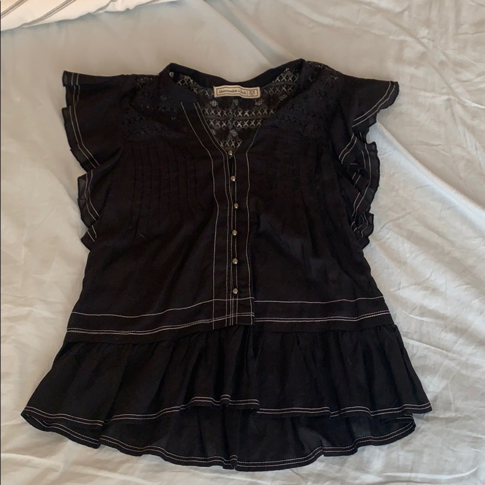 Black blouse with button details
